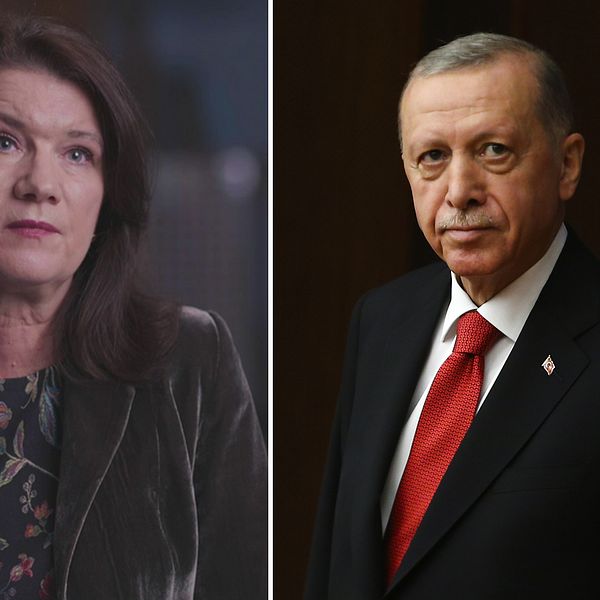 Tidigare utrikesminister Ann Linde och Turkiets president