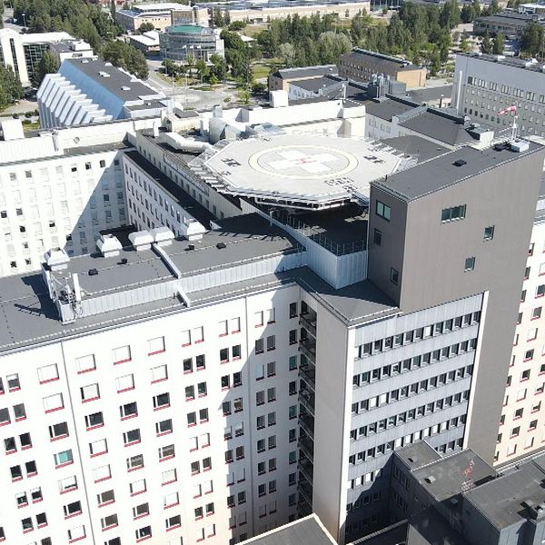 Drönarbild av Norrlands universitetssjukhus.