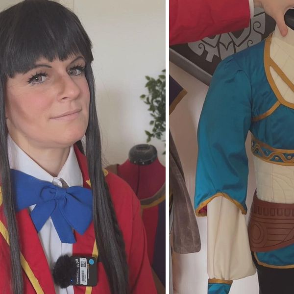 Till vänster ser du Sanna Eriksson och till höger ser du hennes därkt som hon ska uppträda med på världsmästarskapet.