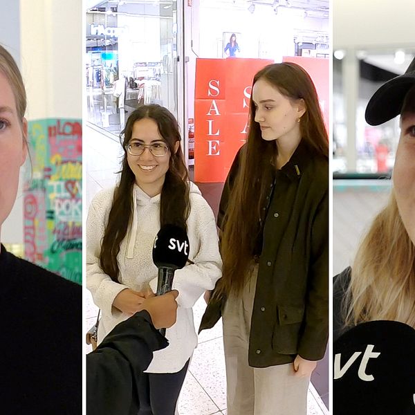 Kollage med fyra unga kvinnor som intervjuas