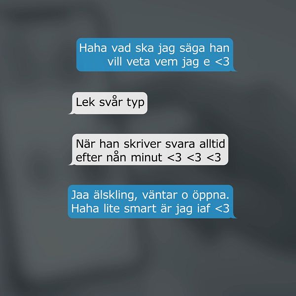 skärmdumpar på sms-meddelanden mellan två personer