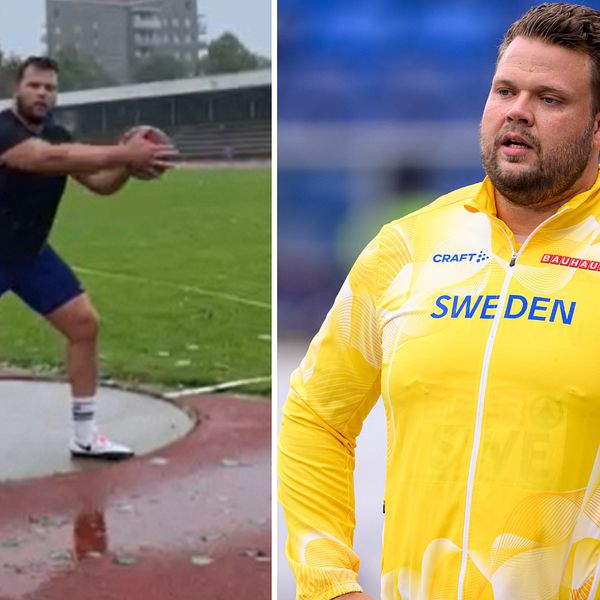 Se Daniel Ståhls kast i regnovädret.