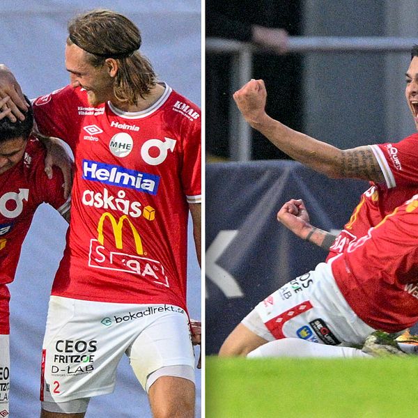 Här frälser Diego Campos Degerfors i 94:e minuten i bottenmötet mot Värnamo.