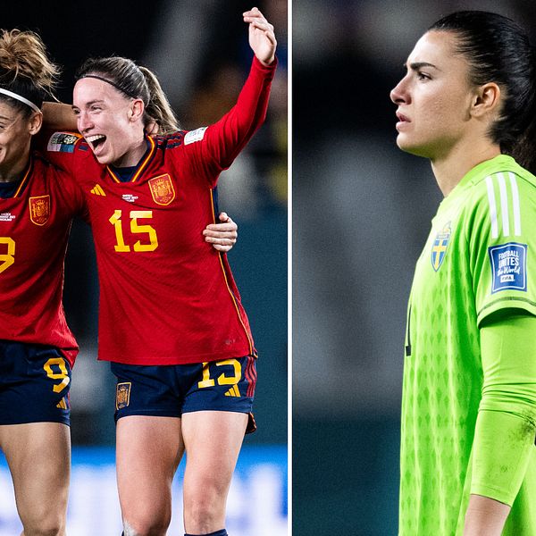 Zecira Musovic är besviken efter VM-förlusten mot Spanien.