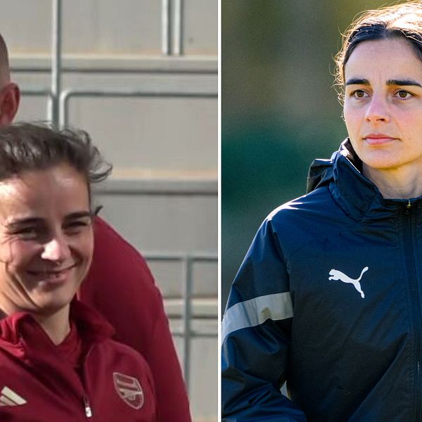 Renee Slegers med på Arsenals träning