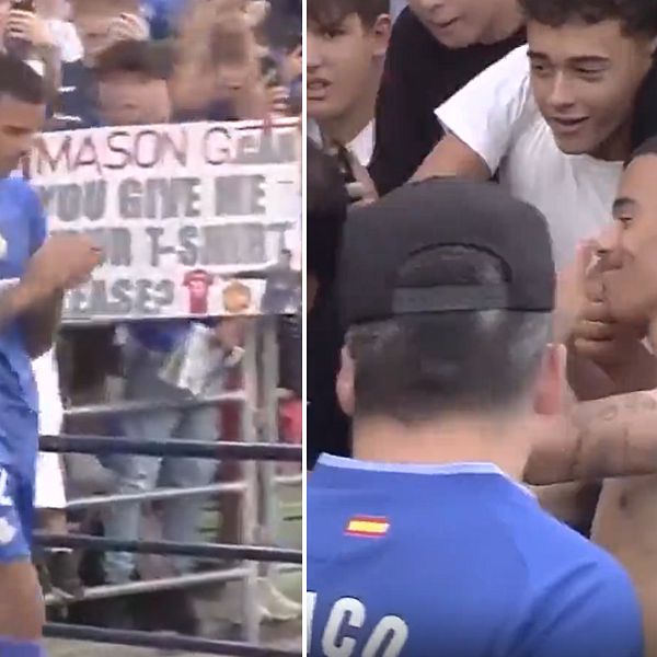 Se Mason Greenwood när han välkomnades till Getafe