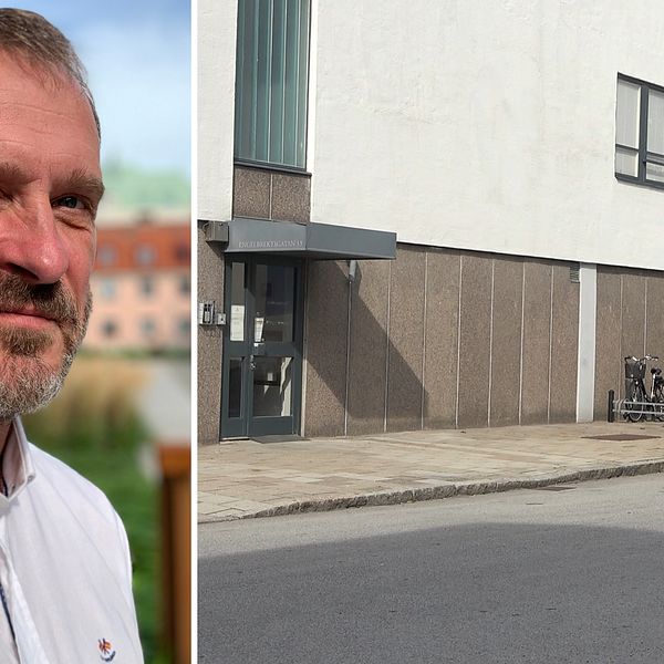 Torbjörn Brorsson (M), ordförande i Individ- och familjenämnden i Landkrona. En flyttbil står utanför akutbo Engelbrekt.
