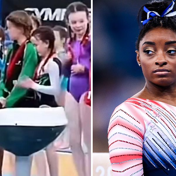 Se videon som fått gymnastikstjärnan Simone Biles att reagera.