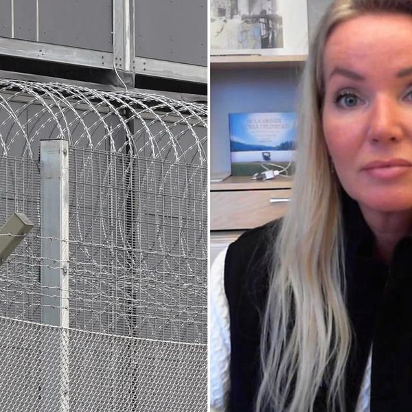 stängsel vid anstalten i Kumla och kommunstyrelsens ordförande i Hällefors, Cecilia Albertsson (M)