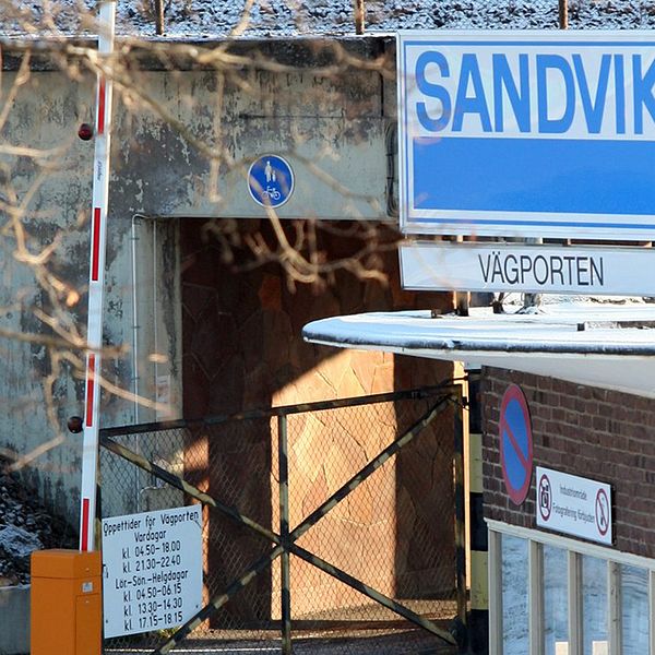 Skylt Sandvik.