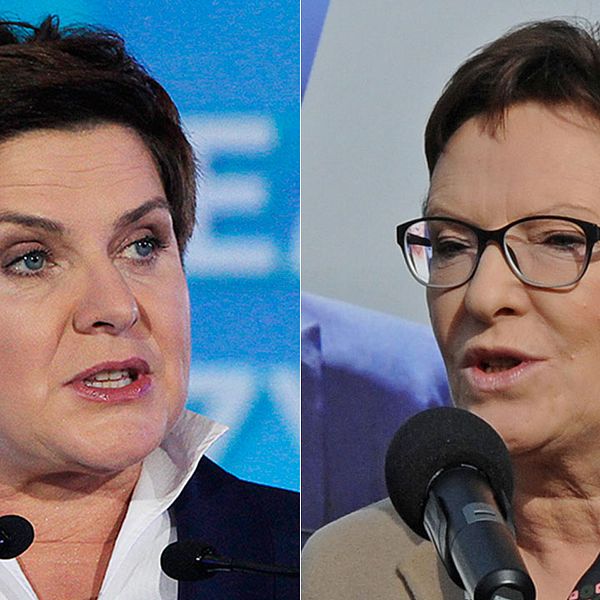 Beata Szydlo och premiärministern Ewa Kopacz.