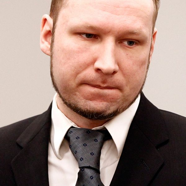 Anders behring Breivik vid rättegången. Foto: Scanpix