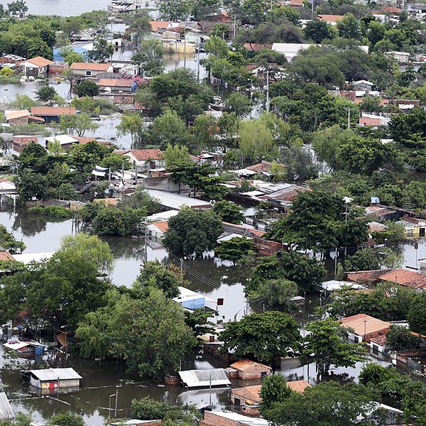 Delar av Paraguay ligger under vatten