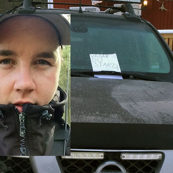 Jägaren Mattias hotades efter att ha avlivat en påkörd varg.