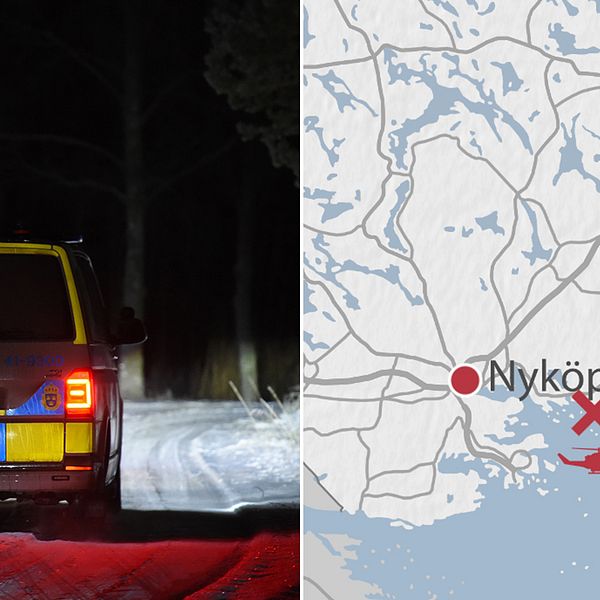 Två skridskoåkare försvunna utanför Nyköping.