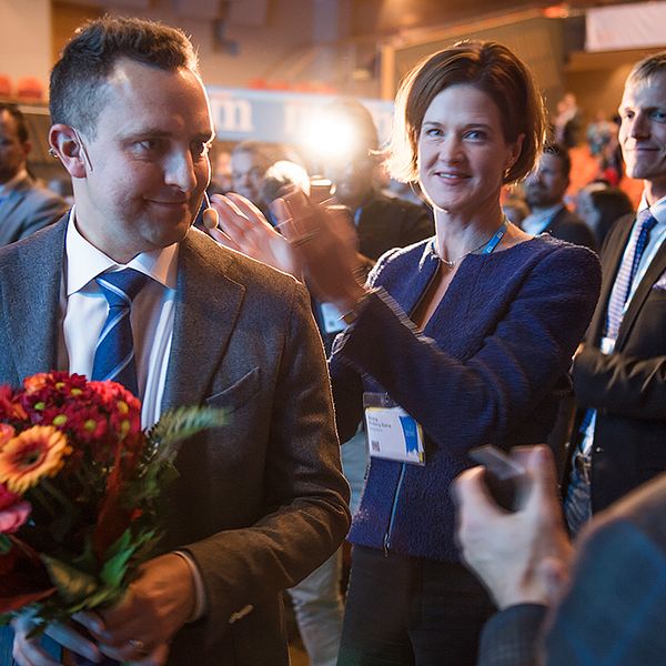Moderaternas partisekreterare Tomas Tobé och partiledaren Anna Kinberg Batra