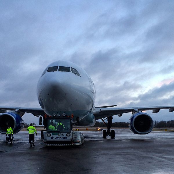 Airbus 332 på Kalmar flygplats.