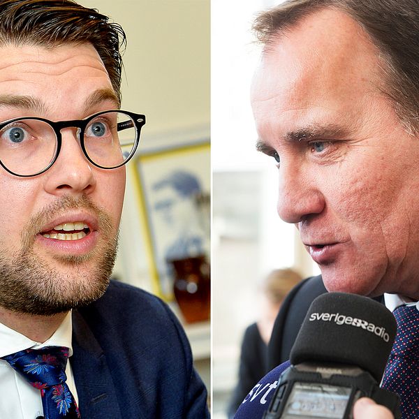 Sverigedemokraternas partiledare Jimmie Åkesson och statsminister Stefan Löfven (S).