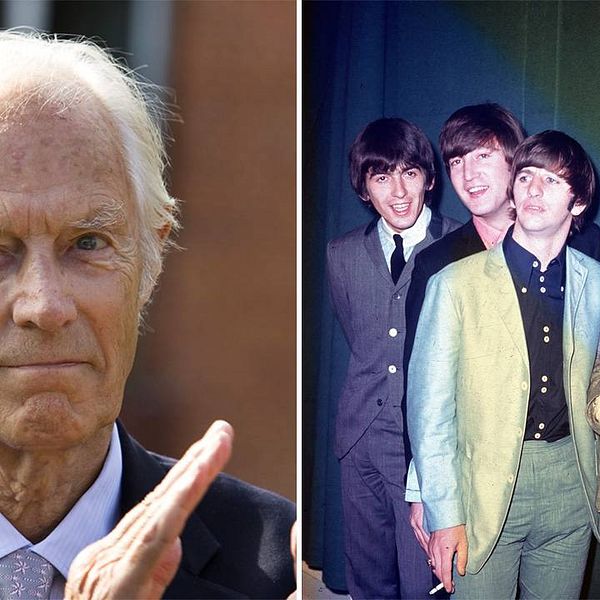 Musikproducenten George Martin och The Beatles.