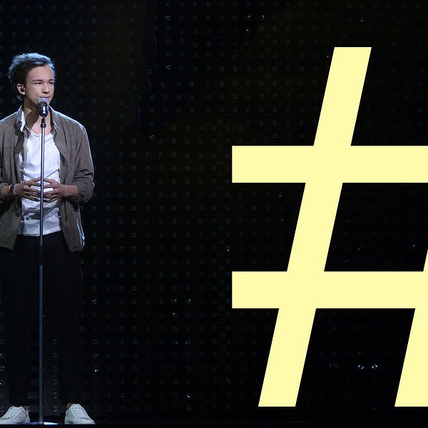 Montage: Frans och en hashtag.