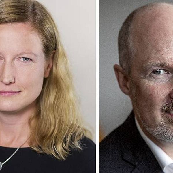 Delad bild: till vänster Katarina Luhr (MP) och till höger Mats Gerdau (M).