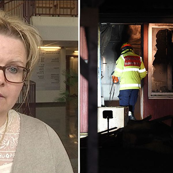 Monica Lindell Rylén (S), kommunalråd i Strängnäs uttalar sig om branden på det tänkta asylboendet.