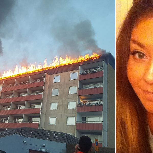 Sandra Lindberg bor två våningar under den lägenhet där branden startade på söndagskvällen.