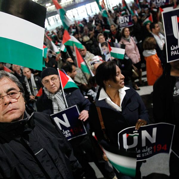 Många har kämpat för att Palestina ska få plats i FN. Här en manifestation i Stockholm 2011.