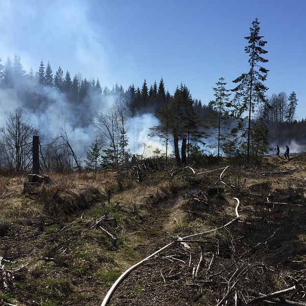 Gräsbränder längs järnvägen i Kristinehamn