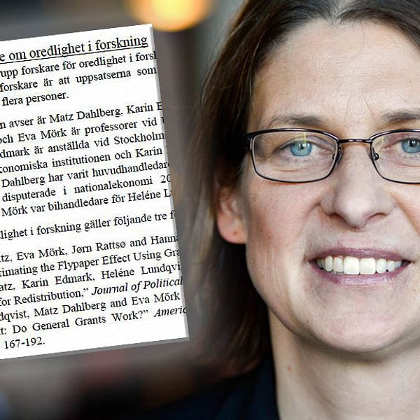 Eva Mörk, professor i nationalekonomi vid Uppsala universitet, anklagas för forskningsfusk.