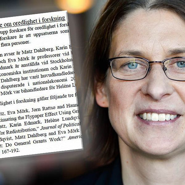 Eva Mörk, professor i nationalekonomi vid Uppsala universitet, anklagas för forskningsfusk.
