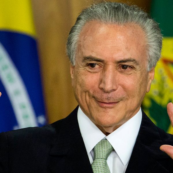 Michel Temer, interimspresident i Brasilien som tagit över efter att Dilma Rousseff stängts av från presidentposten.
