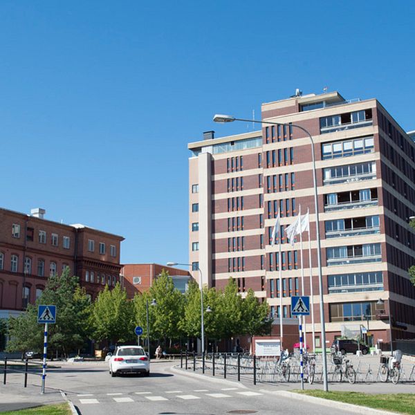 På bilden syns exteriör på Gävle Sjukhus sommartid.