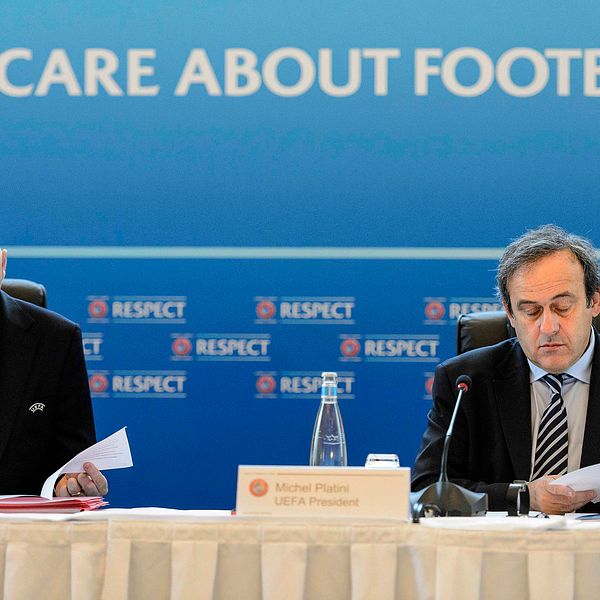 Fifas nuvarande president, Gianni Infantino, och den nu mutmisstänkte Michael Platini ledde tillsammans Uefa.