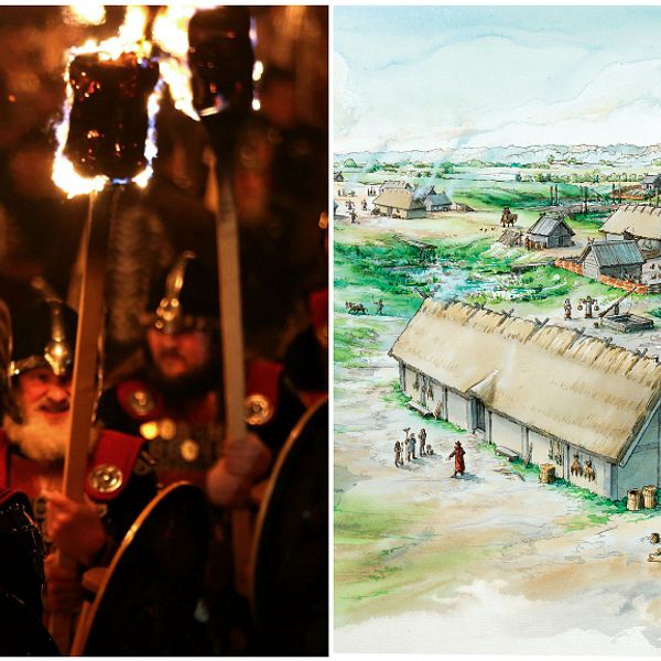 Vikingatåg och vikingabyn i Norrköping som man tror att den såg ut