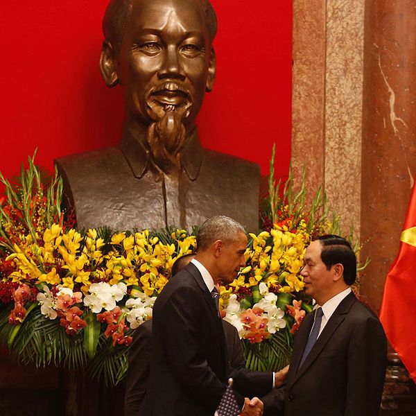 USA:s president Barack Obama med sin vietnamesiske kollega Tran Dai Quang.