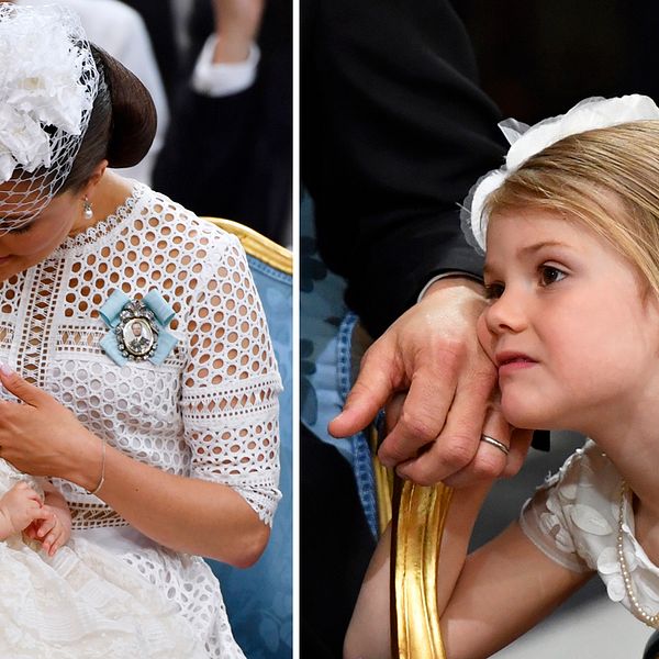 Prins Oscar, kronprinsessan Victoria och prinsessan Estelle.