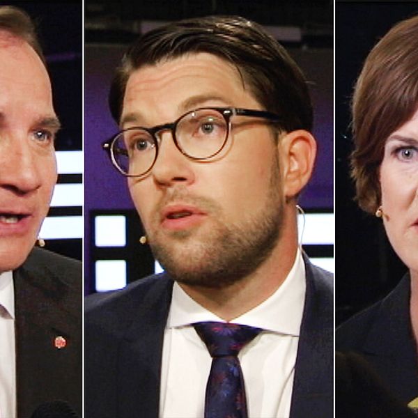 Stefan Löfven (S), Jimmie Åkesson (SD) och Anna Kinberg Batra (M).