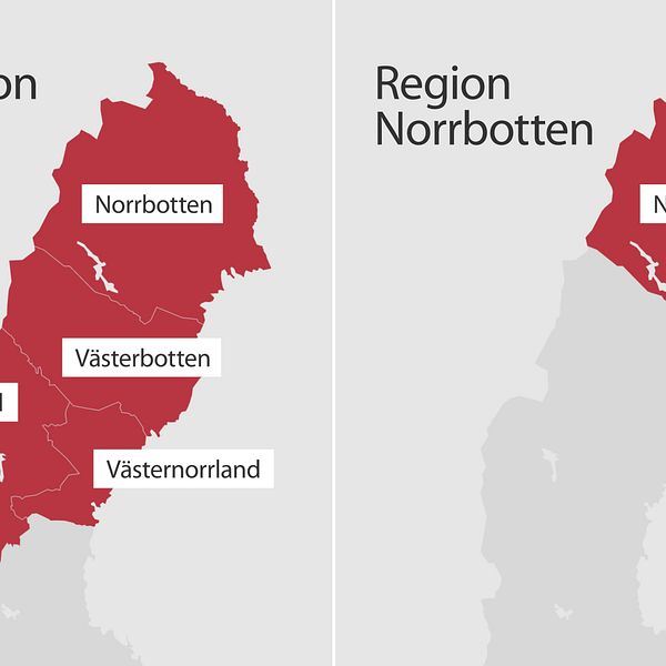 Grafik över skillnaden på storregion och region Norrbotten