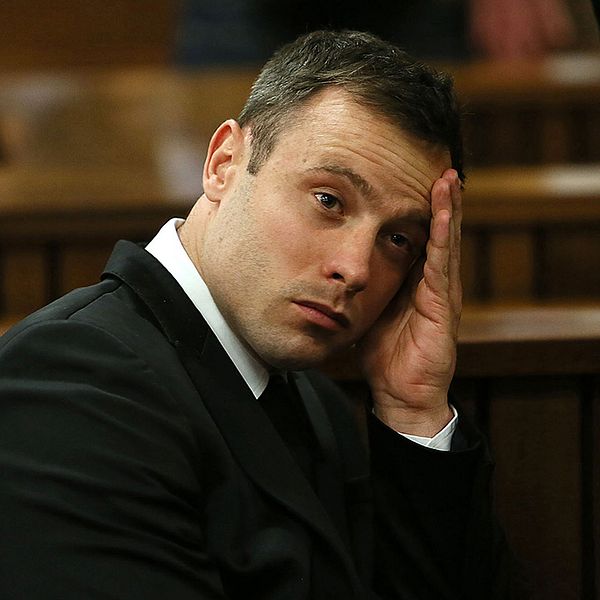 Oscar Pistorius i domstolsförhandlingar. Arkivbild.