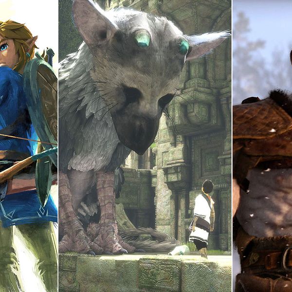 Zelda-seriens huvudperson Link, pojken och Trico i ”The Last Guardian” och krigsguden Kratos var några av huvudpersonerna på årets E3-mässa.
