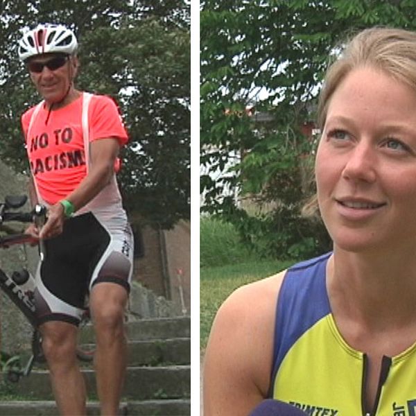 Bilder på George Joye Matscheko och Emma Lindahl som båda gör sitt livs första Ironman