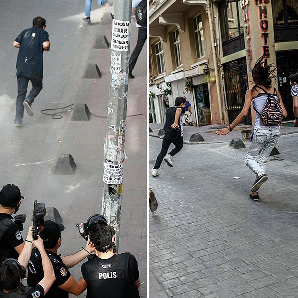 Turkisk kravallpolis sköt med gummikulor och tårgas mot hbtq-aktivister under Trans Pride i Istanbul.