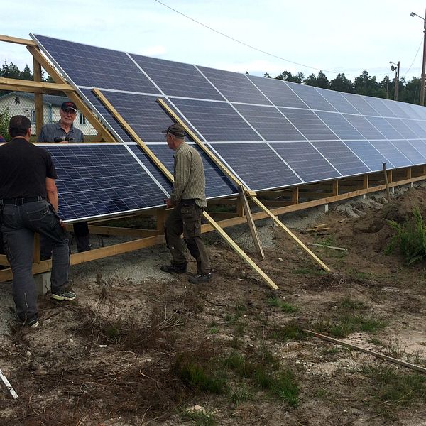 Solcellsanläggningen på Idrottsparken i Bergvik.