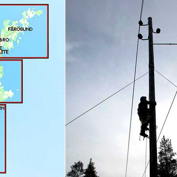 Åskovädret slog ut strömmen på hela Gotland, visar en karta från Gotlands energis hemsida.