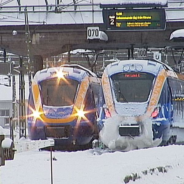 Två av Norrtågs tåg. Foto: SVT