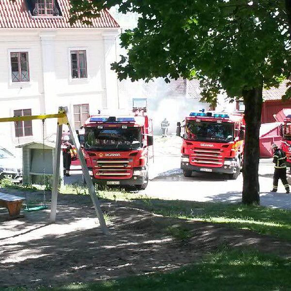 Brand på asylboendet Westsura herrgård.