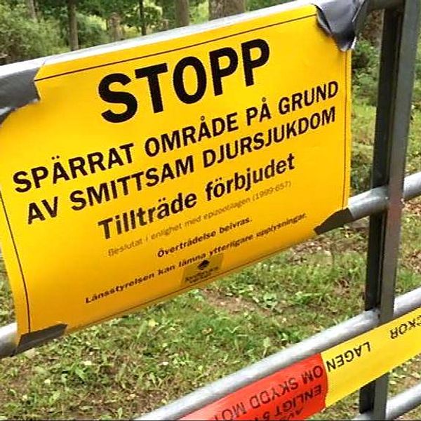 Avspärrning på grund av smittsam djursjukdom.
