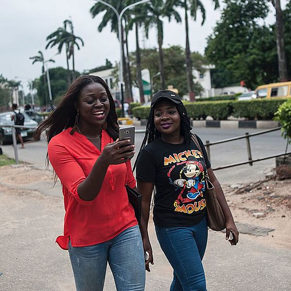Mobilspelare i Lagos.