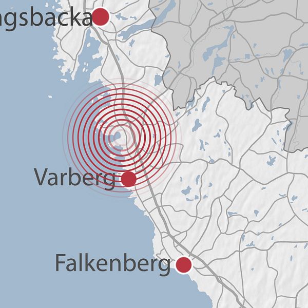 Jordskalv tolv kilometer norr om Varberg, ungefär i trakterna av Åskloster.